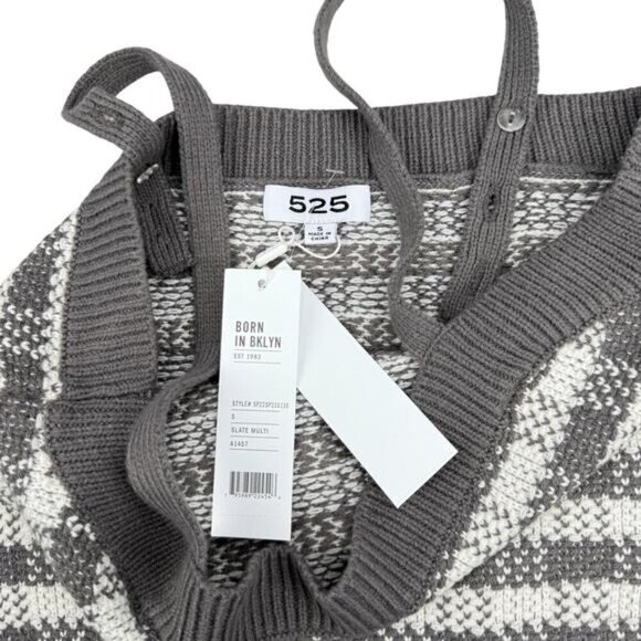 NWT 525 AMERICA Gingham Sweater Tank Top Womens Sz Small Slate Multi - Picture 3 of 5